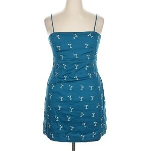 Anthropologie Maeve Party Dress Bachelorette Martini Blue‎ Mini NWT Size 16